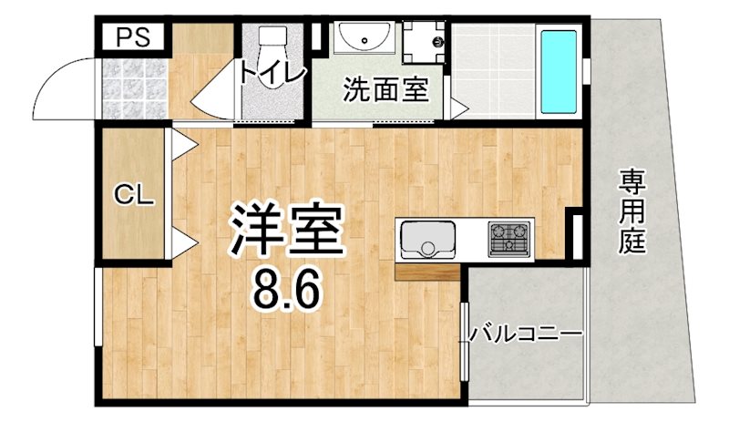 CUBE（キューブ） 111号室 間取り