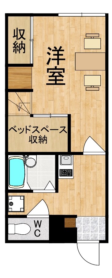 レオパレス花水木 205号室 間取り