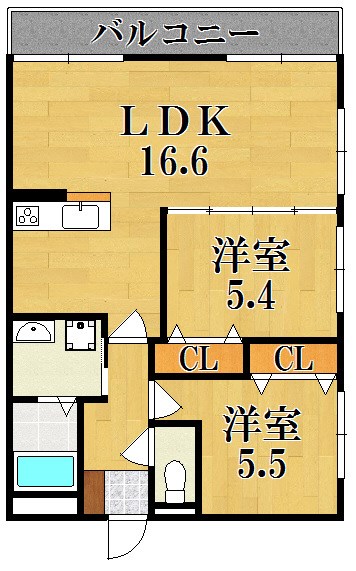 フォレストコート 303号室 間取り