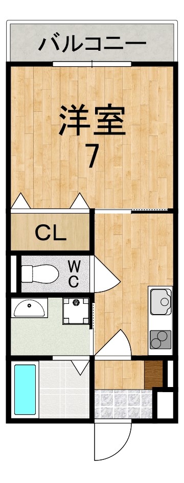 クレアール王寺 205号室 間取り