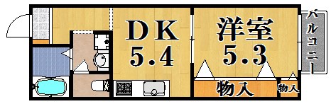 ドミール佐保台 202号室 間取り