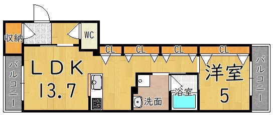 シャーメゾン大和高田 205号室 間取り