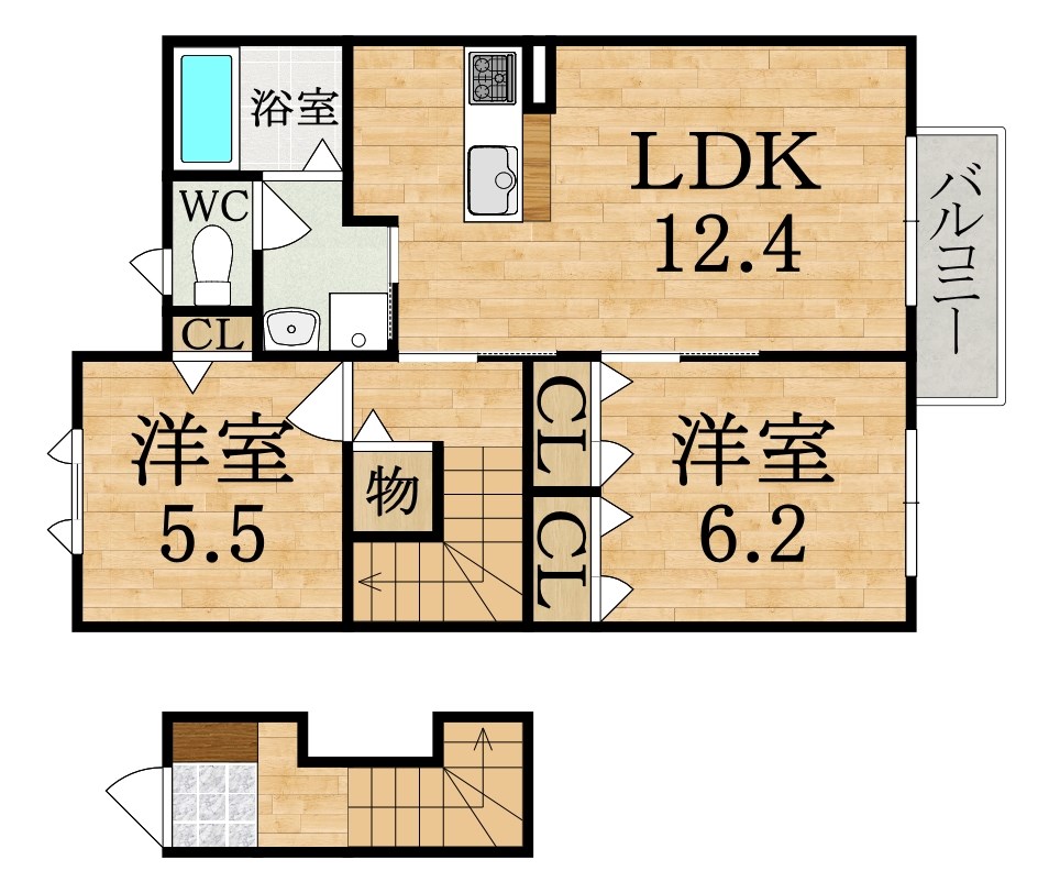 グラヴィス　A棟 201号室 間取り