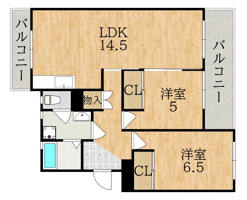 サンパレス大神 102号室 間取り
