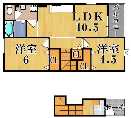 コンフォール南Ｂ 202号室 間取り