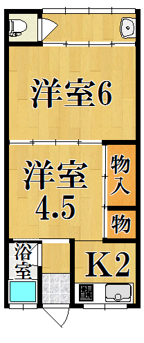 小園荘　北棟 201号室 間取り