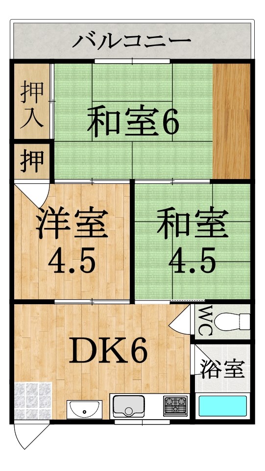 橋本マンション 102号室 間取り