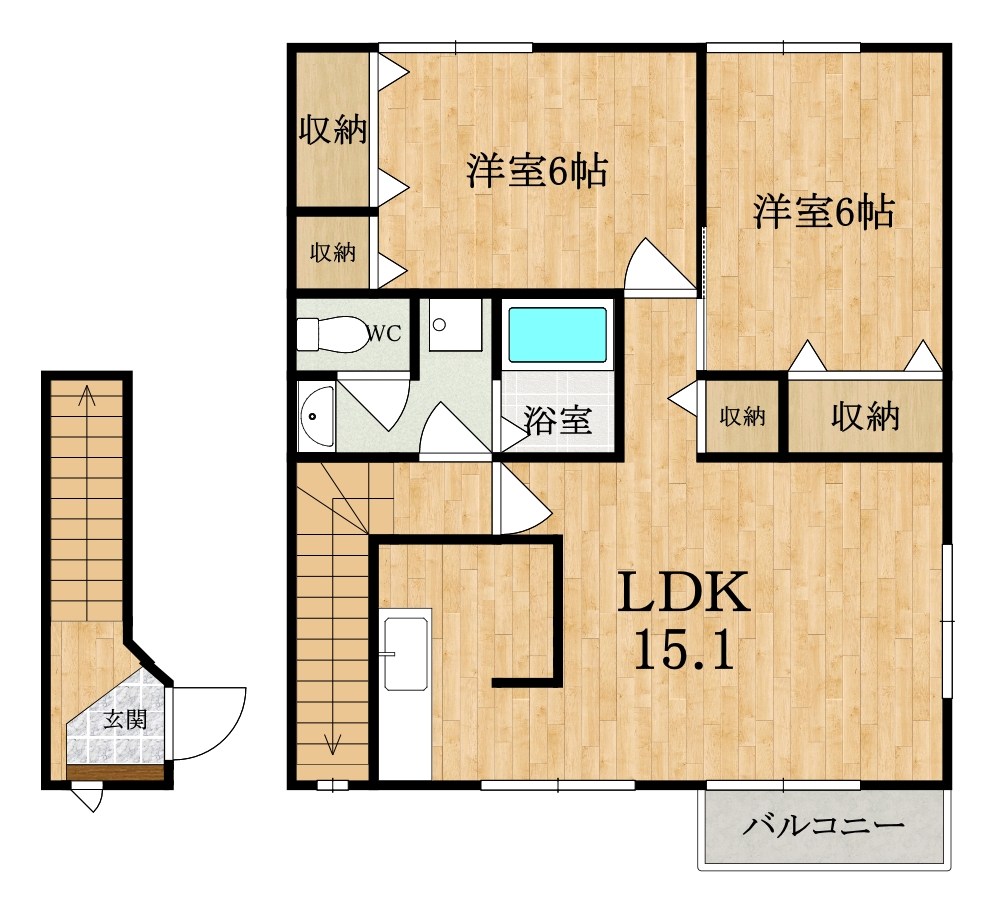 ラベンダーハウス 202号室 間取り