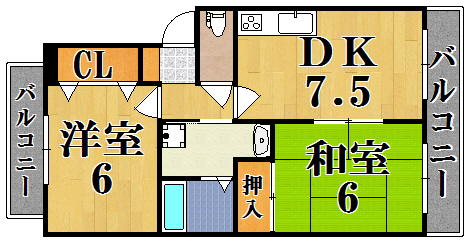 バーベナ光台Ｃ棟 105号室 間取り