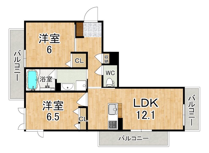 ベレオ大町 207号室 間取り