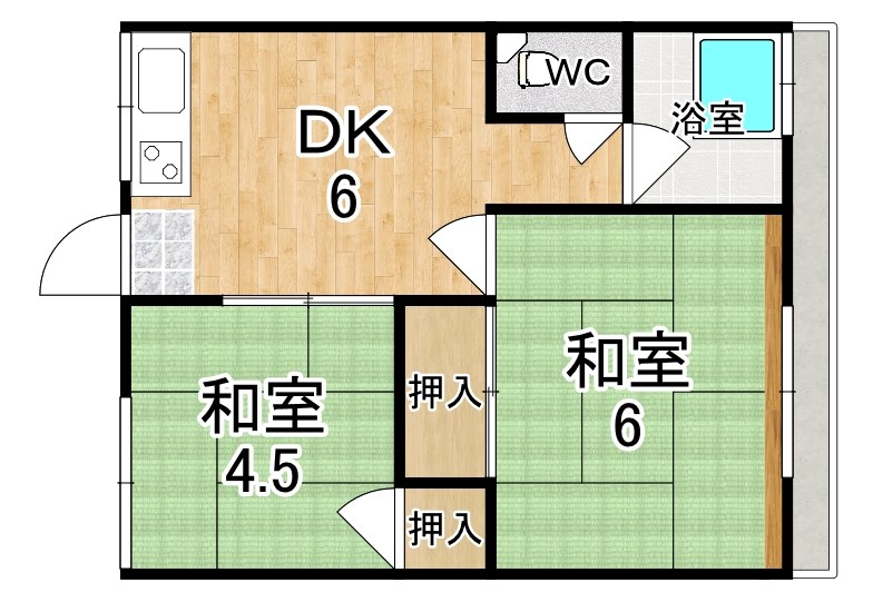 法蓮マンション 203号室 間取り