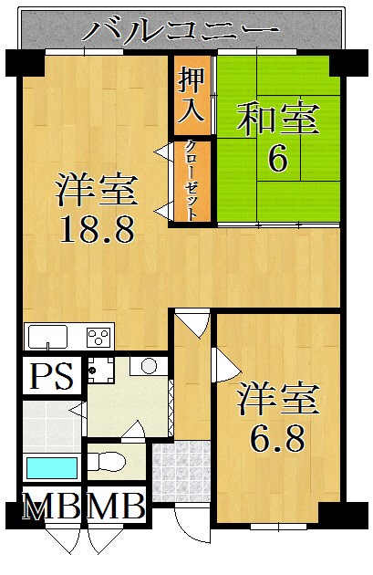 西大寺グランドハイツ 間取り図