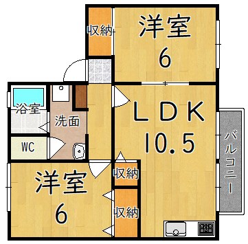 プリシェールＫ 202号室 間取り