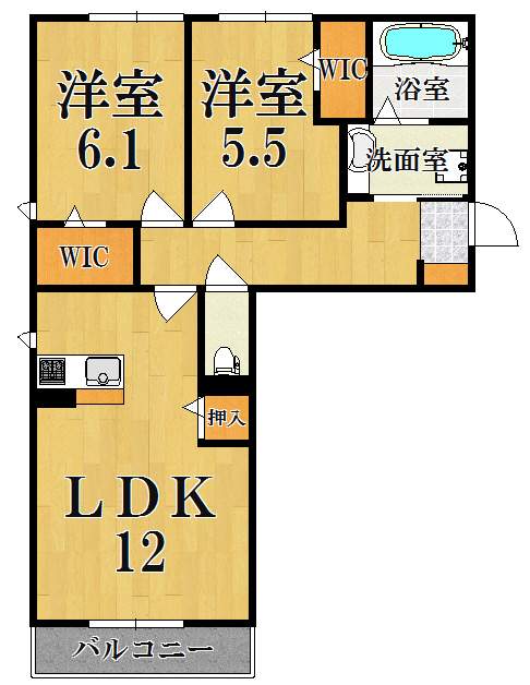 グランド　レーヴェン 201号室 間取り