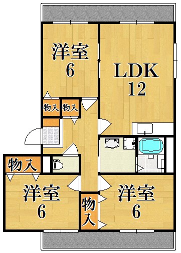 クレスト東生駒 301号室 間取り