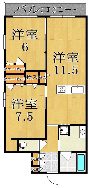 シャーメゾンカーネリアン 101号室 間取り