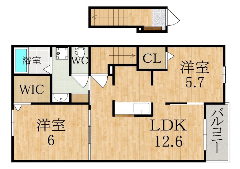 クレメント中町 202号室 間取り
