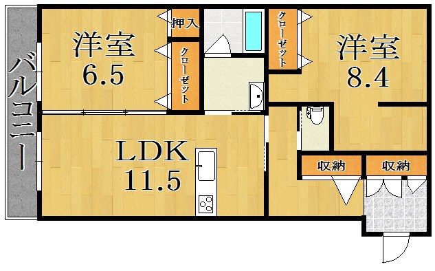 シャーメゾンカーネリアン 103号室 間取り