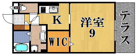 テレザート光台 106号室 間取り