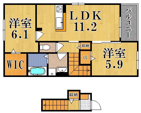 エアリーサウス 205号室 間取り