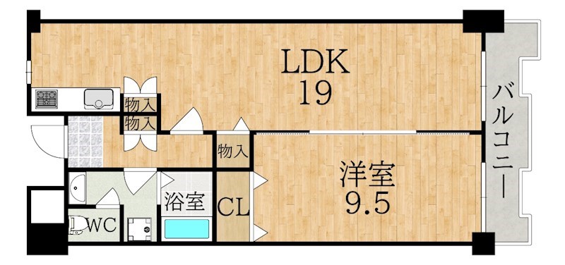 グランドパレス学園前 D118号室 間取り