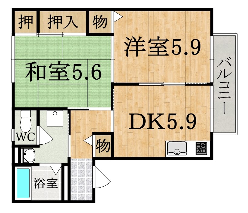 アルシオネＢ 0205号室 間取り