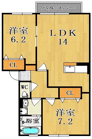 エスポワール 202号室 間取り