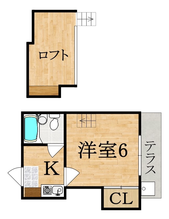 ヨーロピアン石川 111号室 間取り