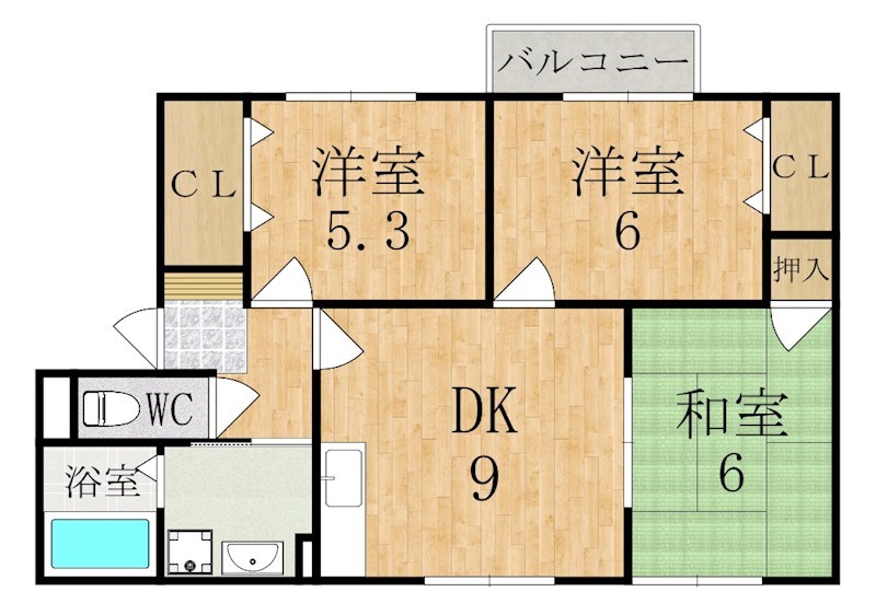 ルミエール二階堂 201号室 間取り
