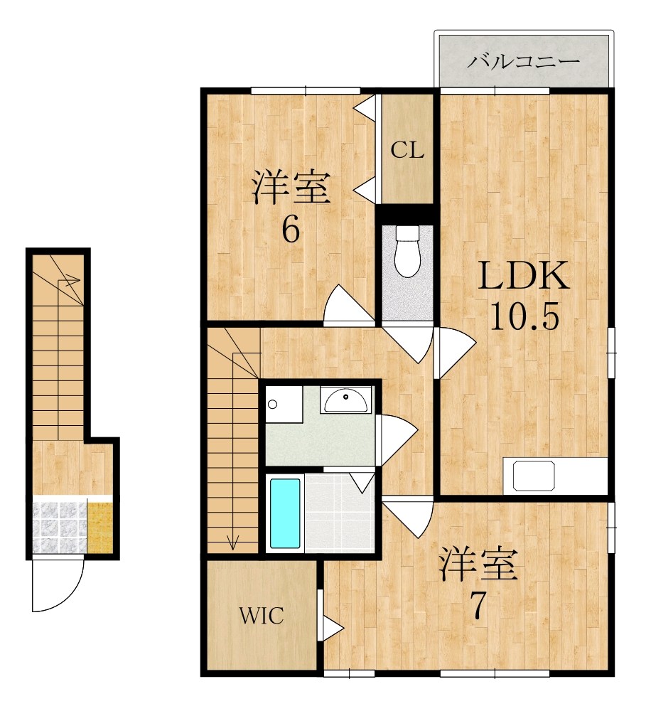 ハイツメビウスＢ棟 202号室 間取り