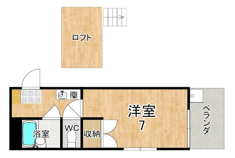 ＦＬＡＴＳ南紀寺 108号室 間取り