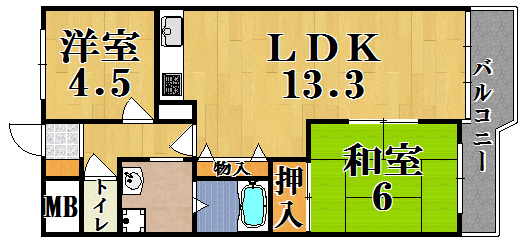 三和平城グランドパレス Ｃ428号室 間取り