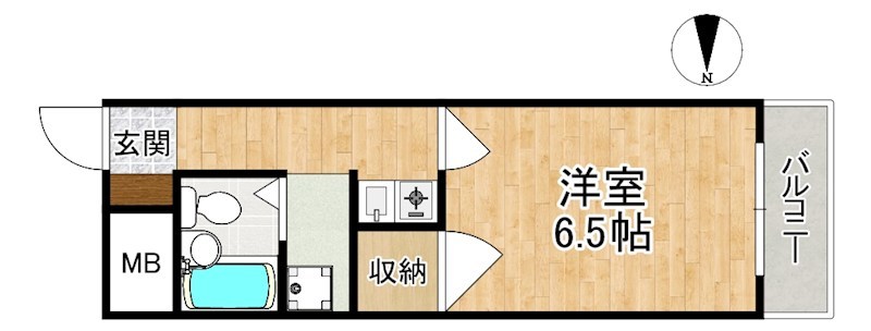 コーポラス一条 414号室 間取り