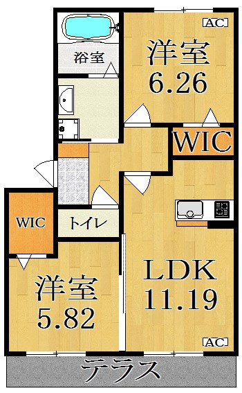 ボナールB棟 301号室 間取り