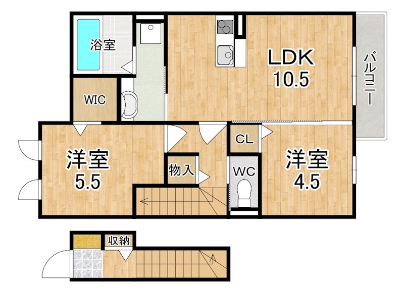 エスポワールⅡ 201号室 間取り