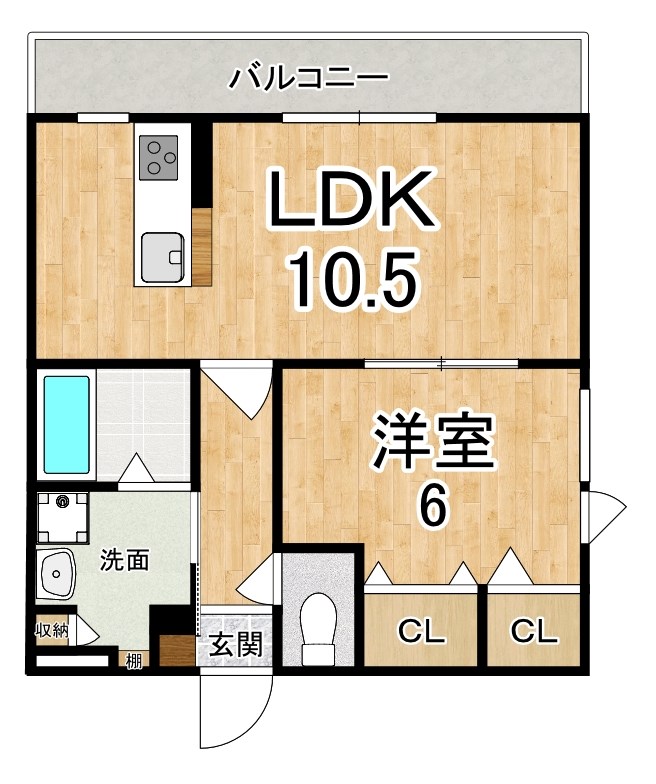 結充Immeuble　B館 205号室 間取り