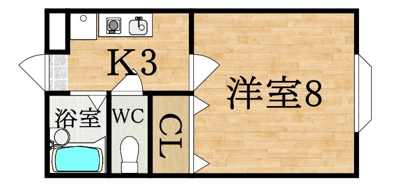 ジュネスⅡ号館 223号室 間取り