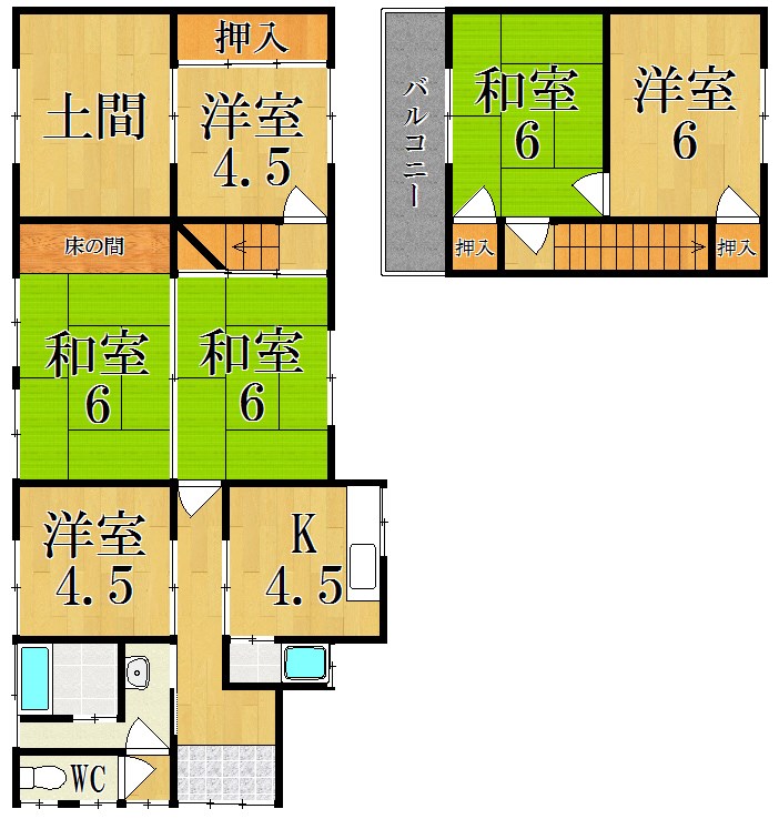 横田町戸建（ペット可） 間取り