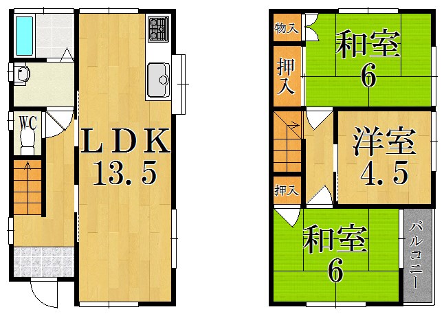 大和郡山小泉駅前貸家 間取り