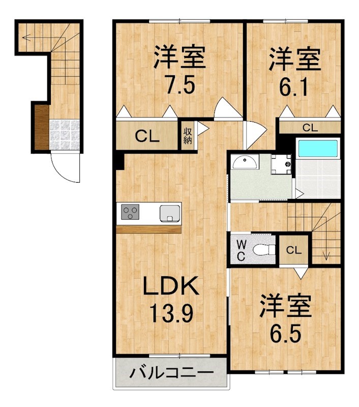 セフィールドⅠ 201号室 間取り