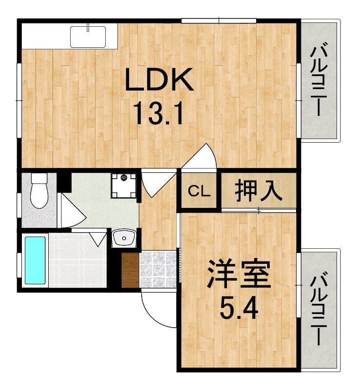 グリーンハイツ２号館 201号室 間取り