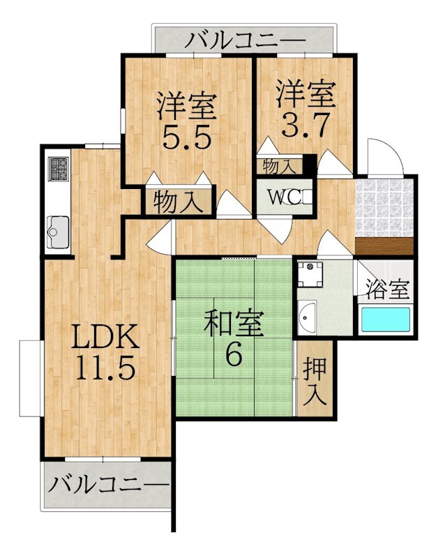 パーク・ノヴァあやめ池 間取り図