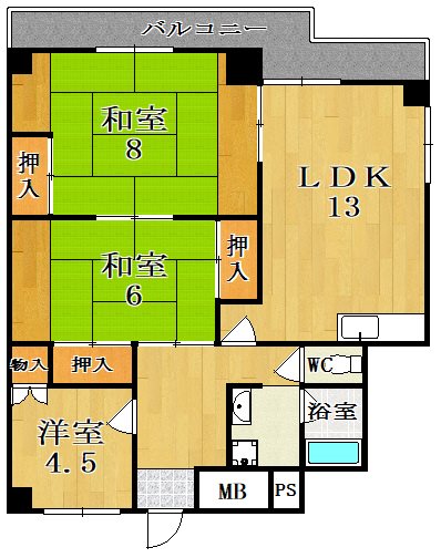 矢埜ハイツ 間取り図