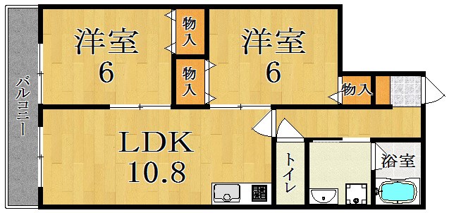 サンシャイン西大寺 201号室 間取り