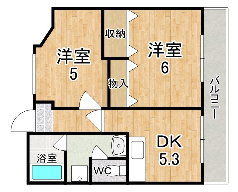 南都ハイツ 505号室 間取り