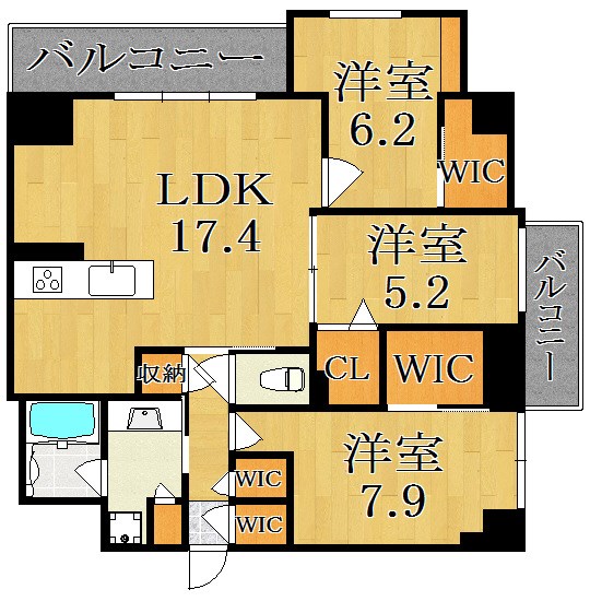 ラヴィーナ大和西大寺 303号室 間取り