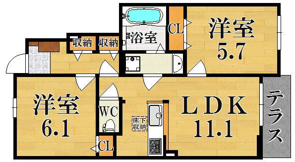 ヴィラージュⅡ 103号室 間取り