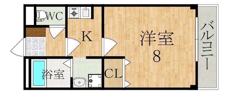 サンタウン 102号室 間取り