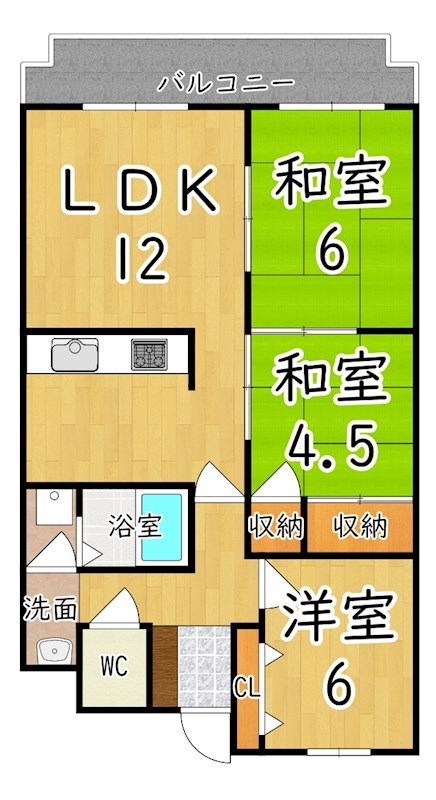 サンメゾン忍海 203号室 間取り