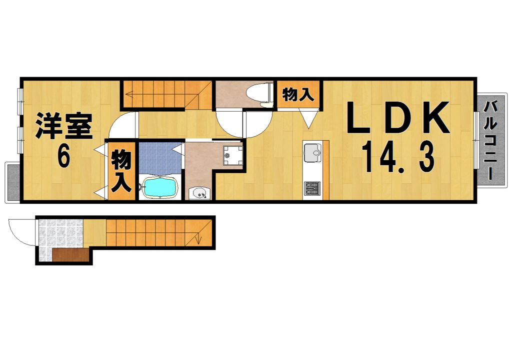 エクセルコートＢ 205号室 間取り